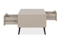 Couchtisch >Arona< 2 Schubladen, 2 Fächer, in Sand / Schwarz - 94x40x55cm (BxHxT)