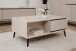 Couchtisch >Arona< 2 Schubladen, 2 Fächer, in Sand / Schwarz - 94x40x55cm (BxHxT)