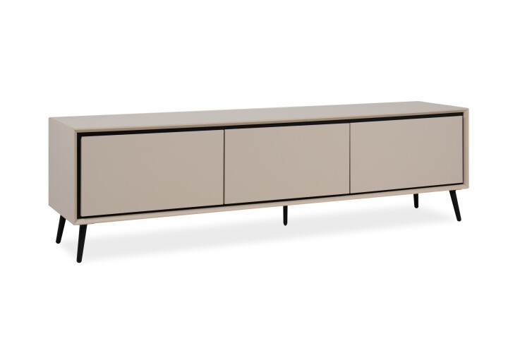 Lowboard >Arona< 3 Klappen, in Sand / Schwarz - 175x50x38cm (BxHxT)