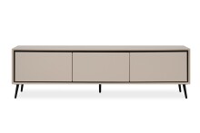 Lowboard >Arona< 3 Klappen, in Sand / Schwarz - 175x50x38cm (BxHxT)