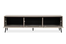 Lowboard >Arona< 3 Klappen, in Sand / Schwarz - 175x50x38cm (BxHxT)