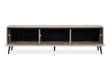 Lowboard >Arona< 3 Klappen, in Sand / Schwarz - 175x50x38cm (BxHxT)