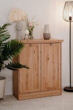 Kommode >Timber< 2 Türen, 2 Böden, Landhaus, in Artisan Eiche Dekor - 80x90x35cm (BxHxT)