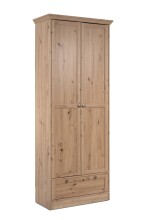 Mehrzweckschrank >Timber< 2 Türen, 1 Schublade, 5 Böden, Landhaus, in Artisan Eiche Dekor
 - 80x200x39cm (BxHxT)