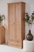 Mehrzweckschrank >Timber< 2 Türen, 1 Schublade, 5 Böden, Landhaus, in Artisan Eiche Dekor
 - 80x200x39cm (BxHxT)