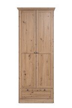 Mehrzweckschrank >Timber< 2 Türen, 1 Schublade, 5 Böden, Landhaus, in Artisan Eiche Dekor
 - 80x200x39cm (BxHxT)