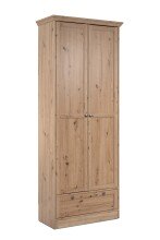 Mehrzweckschrank >Timber< 2 Türen, 1 Schublade, 5 Böden, Landhaus, in Artisan Eiche Dekor
 - 80x200x39cm (BxHxT)