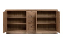 Anrichte >Timber< Landhaus, 4 Türen, 4 Schubladen, 4 Böden, in Artisan Eiche Dekor
 - 200x90x40cm (BxHxT)