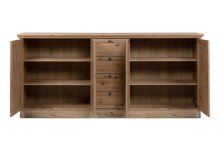 Anrichte >Timber< Landhaus, 4 Türen, 4 Schubladen, 4 Böden, in Artisan Eiche Dekor
 - 200x90x40cm (BxHxT)