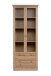 Vitrine >Timber< Landhaus, 2 Türen, 2 Schubladen, 3 Böden, in Artisan Eiche Dekor / Glas - 80x200x45cm (BxHxT)