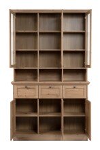 Buffet >Timber< Landhaus, 6 Türen, 3 Schubladen, in Glas /  Artisan Eiche Dekor - 120x200x40cm (BxHxT)