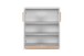 Kommode >Split< 2 Türen, 2 Böden, in steingrau / Jackson Hickory Dekor - 82x94x40cm (BxHxT)