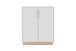 Kommode >Split< 2 Türen, 2 Böden, in steingrau / Jackson Hickory Dekor - 82x94x40cm (BxHxT)