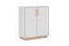 Kommode >Split< 2 Türen, 2 Böden, in steingrau / Jackson Hickory Dekor - 82x94x40cm (BxHxT)