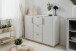 Sideboard >Split< 2 Türen, 3 Schubladen, 4 Böden, in steingrau / Jackson Hickory Dekor - 125x94x40cm (BxHxT)
