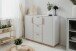 Sideboard >Split< 2 Türen, 3 Schubladen, 4 Böden, in steingrau / Jackson Hickory Dekor - 125x94x40cm (BxHxT)
