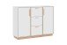 Sideboard >Split< 2 Türen, 3 Schubladen, 4 Böden, in steingrau / Jackson Hickory Dekor - 125x94x40cm (BxHxT)