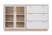 Sideboard >Split< 2 Glastüren, 3 Schubladen, 2 Böden, in steingrau / Jackson Hickory Dekor - 162,5x94x40cm (BxHxT)