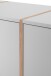Kombikommode >Split< 4 Türen davon 2 mit Glas, 3 Schubladen, 4 Böden, steingrau / Jackson Hickory Dekor - 204x94x40cm (BxHxT)