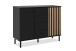 Sideboard >Monza< 2 Türen, 4 Schubladen, 2 Böden, 3D-Lamellen-Optik, schwarz / Dekor Artisan Eiche - 118x90x40cm (BxHxT)