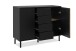 Sideboard >Monza< 2 Türen, 4 Schubladen, 2 Böden, 3D-Lamellen-Optik, schwarz / Dekor Artisan Eiche - 118x90x40cm (BxHxT)
