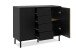 Sideboard >Monza< 2 Türen, 4 Schubladen, 2 Böden, 3D-Lamellen-Optik, schwarz / Dekor Artisan Eiche - 118x90x40cm (BxHxT)