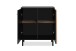 Kommode >Monza< 2 Türen, 2 Böden, 3D-Lamellen-Optik, in schwarz / Dekor Artisan Eiche - 80x90x40cm (BxHxT)