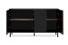 Sideboard >Monza< 2 Türen, 4 Schubladen, 2 Böden, 3D-Lamellen-Optik, in schwarz / Dekor Artisan Eiche - 160x90x40cm (BxHxT)