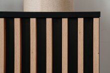 Couchtisch >Monza< 2 Türen, 3D-Lamellen-Optik, in schwarz / Dekor Artisan Eiche - 110,5x47x67cm (BxHxT)