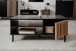 Couchtisch >Monza< 2 Türen, 3D-Lamellen-Optik, in schwarz / Dekor Artisan Eiche - 110,5x47x67cm (BxHxT)