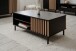 Couchtisch >Monza< 2 Türen, 3D-Lamellen-Optik, in schwarz / Dekor Artisan Eiche - 110,5x47x67cm (BxHxT)