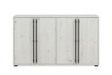 Sideboard >Almo< 4 Türen, 2 Böden, in Dekor Artisan Eiche weiß - 145,5x85x38,5cm (BxHxT)