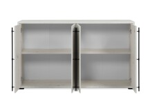 Sideboard >Almo< 4 Türen, 2 Böden, in Dekor Artisan Eiche weiß - 145,5x85x38,5cm (BxHxT)