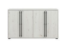 Sideboard >Almo< 4 Türen, 2 Böden, in Dekor Artisan Eiche weiß - 145,5x85x38,5cm (BxHxT)