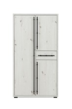 Highboard >Almo< 3 Türen, 1 Schublade, 5 Böden, in Dekor Artisan Eiche weiß - 75,3x140x38,5cm (BxHxT)