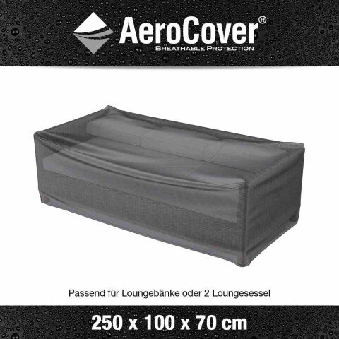 Gartenmöbel-Schutzhülle >AeroCover< in anthrazit, Polyester - 250x70x100 (BxHxT)