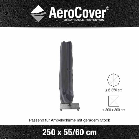 Sonnenschirm-Schutzhülle >AeroCover< in anthrazit, Polyester - 60x250x60 (BxHxT)