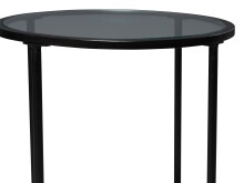Beistelltisch >Jason 1< in Glas / Metall schwarz und Mangoholz massiv - 62cm (H)