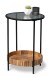 Beistelltisch >Jason 1< in Glas / Metall schwarz und Mangoholz massiv - 62cm (H)