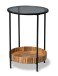 Beistelltisch >Jason 1< in Glas / Metall schwarz und Mangoholz massiv - 62cm (H)