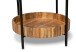 Beistelltisch >Jason 1< in Glas / Metall schwarz und Mangoholz massiv - 62cm (H)