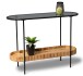 Konsole >Jason 3< in Glas, Metall schwarz, Mangoholz massiv - 107x78x36cm (BxHxT)
