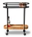 Servierwagen >Jason 5< rollbar, Glas, Metall schwarz, Mangoholz massiv - 70x86x30 (LxHxT)