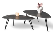 Couchtisch >Luis< (2er-Set) Metall schwarz +...