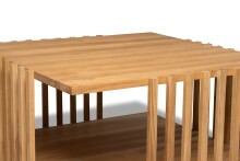Couchtisch >Malik< rollbar, Wildeiche massiv geölt - 75x40x75cm (BxHxT)
