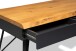 Couchtisch >Dubai 4< 2 Schubladen, Baumkante, Metall anthrazit / Wildeiche massiv - 110x45x60cm (LxHxT)