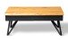 Couchtisch >Dubai 4< 2 Schubladen, Baumkante, Metall anthrazit / Wildeiche massiv - 110x45x60cm (LxHxT)