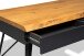 Couchtisch >Dubai 4< 2 Schubladen, Baumkante, Metall anthrazit / Wildeiche massiv - 110x45x60cm (LxHxT)