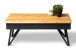 Couchtisch >Dubai 4< 2 Schubladen, Baumkante, Metall anthrazit / Wildeiche massiv - 110x45x60cm (LxHxT)