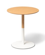 Beistelltisch >Zoe 1< rund, Eiche furniert / weiss - 46x40cm (HxD)